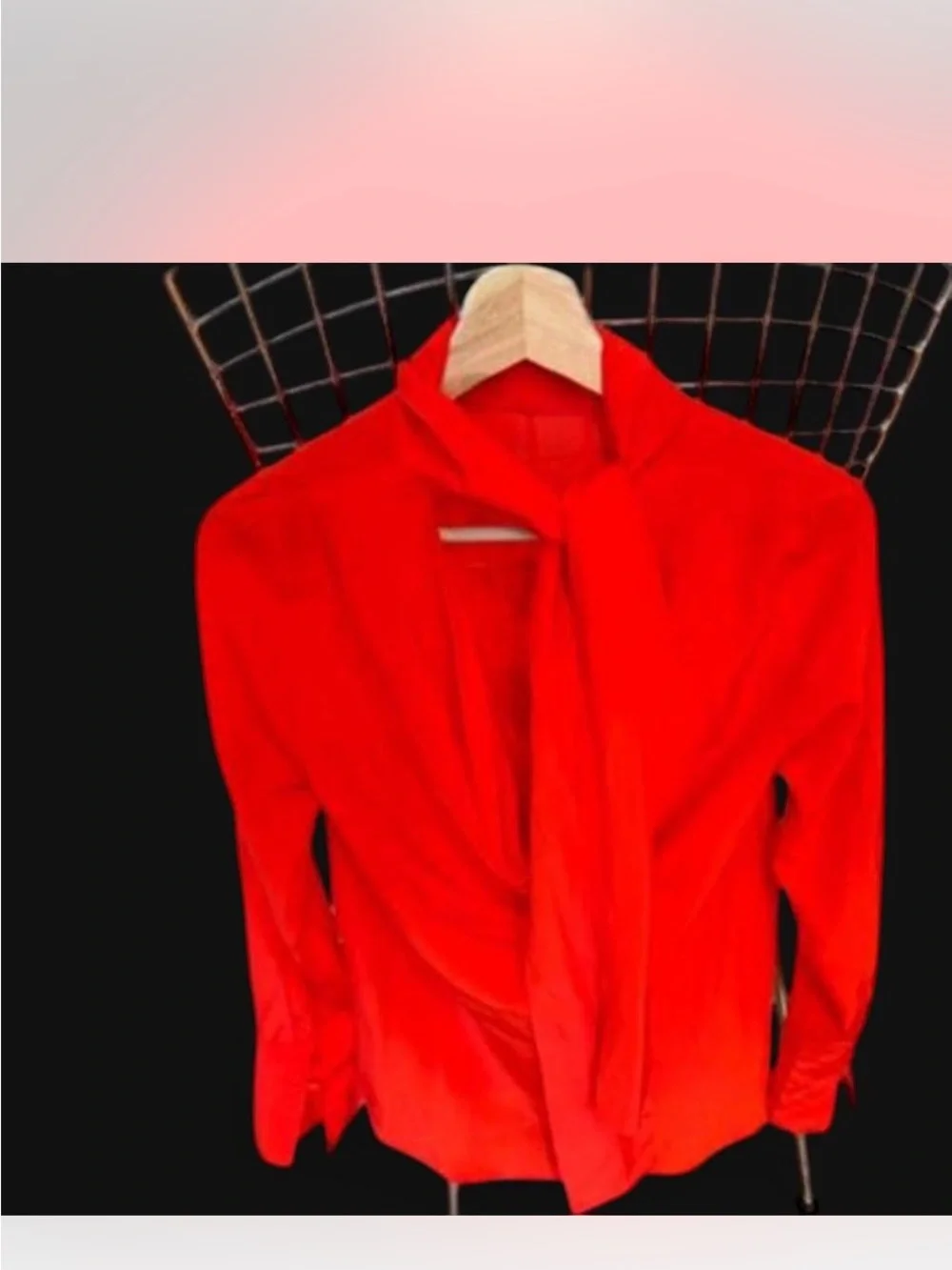 J. Crew Red Reversible -Bow Silk top blouse size 0